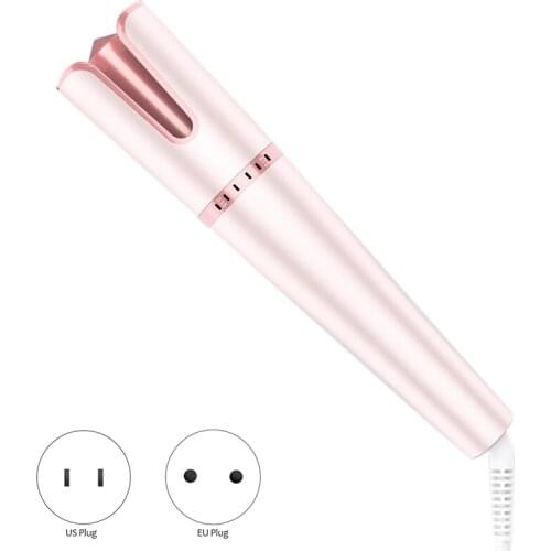 Auto-Rotating Curling Iron Ceramic Ion Upgrade Professional Curling Iron Or Wave For All Hair Types Pink