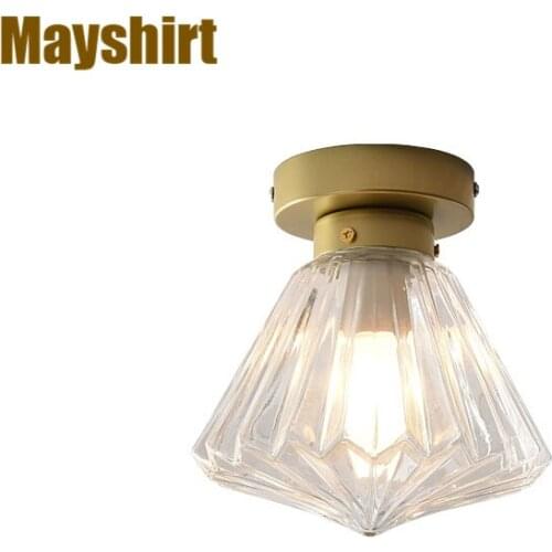 Glass Ceiling Lights Modern Gold Ceiling Lamp Industrial Decor Bedroom Kitchen Hanging Light Fixtures Corridor Stair Lighting