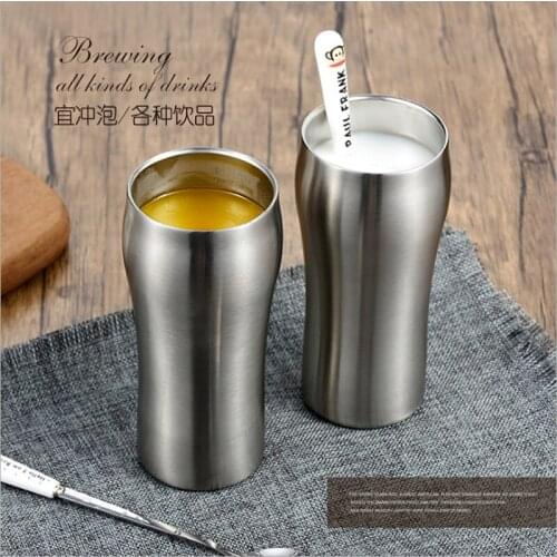 Hot Sale 430ml Stainless Steel Double Wall Vacuum Insulated Beer Mug Coffee Cup Soda Wine Coffee Milk Tumbler Drinkware