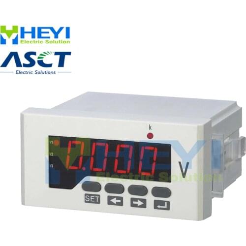 Three phase mini digital voltmeter HY-3AV series dc ac voltmeter Class 0.5 measuring instrument with RS485 communication
