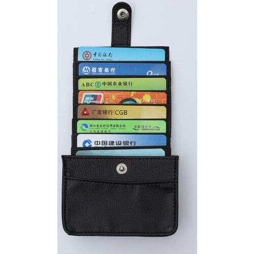 Large Capacity RFID Blocking Mini Card Wallet Pu Leather Pull Out Credit Card Case Driver License bag Men ID Bank Card holders