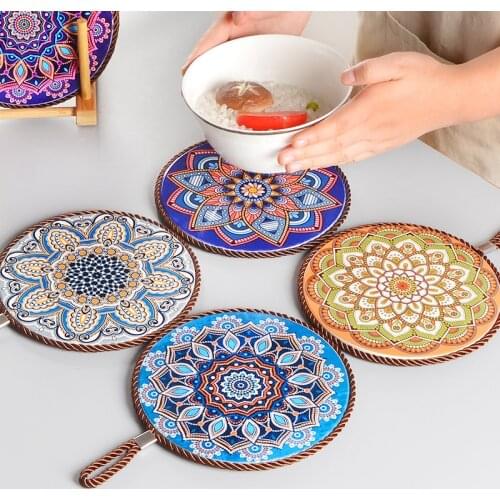 NEWYEARNEW Cermic Creative Tableware Mat Placemat Thermal Insulation Marble Table Mat Household Anti-scalding Waterproof