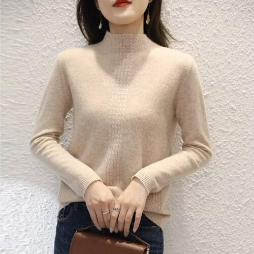 Adishree 2021 woman winter 100% Cashmere sweaters autumn knitted Pullovers High Quality Warm Female thickening Turtleneck