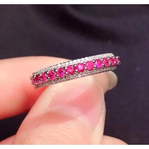 Y416 Natural 4mm Red Ruby Ring Diamonds Jewelry Anniversary Females Rings for Womens Fine Rings
