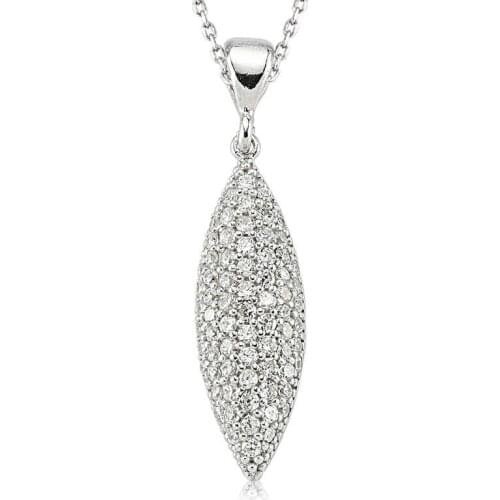 Silver White Cubic Zirconia Women Necklace