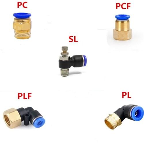 1PCS Pneumatic Quick Connector PCF PC PL SL PLF 4MM-12mm Hose Tube Air Fitting 1/4" 1/8" 3/8" 1/2"BSPT Male Thread Pipe Coupler