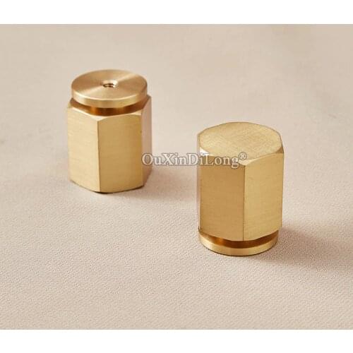 2PCS Hexagon Solid Brass Handles Kitchen Cabinet Knobs Furniture Handles Drawer Pulls Knobs Brass Cabinet Hardware GF464