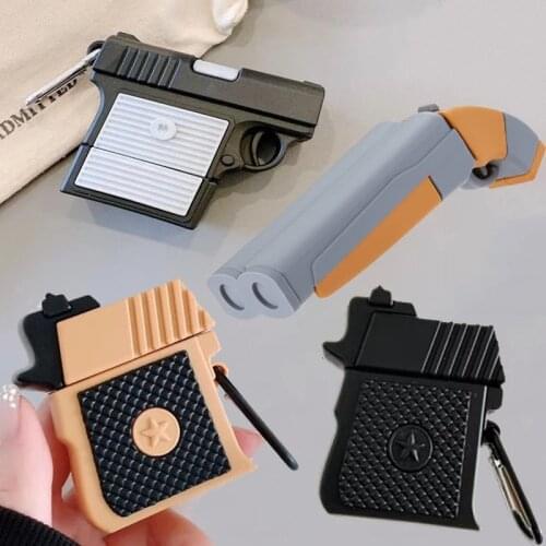 3D Cartoon Gun Toy Earbuds Case for Apple Airpods 1 2 3 Funny Pistol Wireless Earphone Cover For Airpods Pro Charging Box