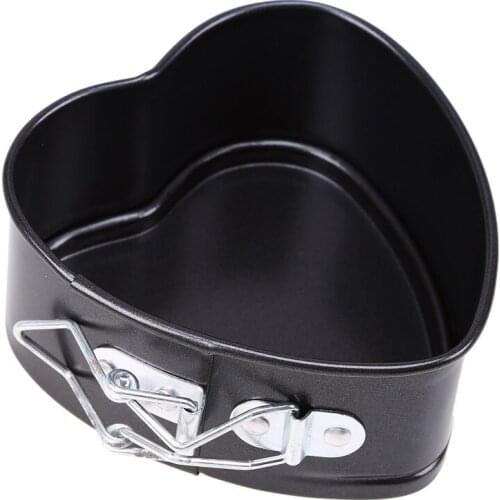 4 Inch Carbon Steel Cake Mold Heart Shape Cake Baking Molds Non-Stick Bake Pan with Removable Bottom Bakeware Cookie Cutter