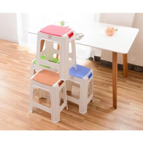 5/4 set Nordic Style Thick Non-Slip Stool Bathroom Stool Table Stool Footstool High Stool Chair Plastic Stool Bench