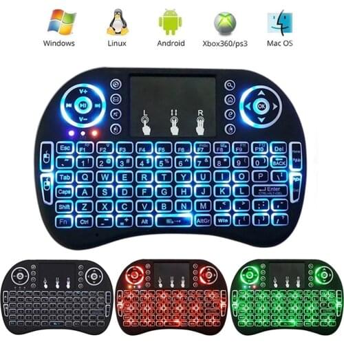 ANMONE Mini Wireless Keyboard Backlit 2.4ghz English Air Mouse with Touchpad Handheld Remote Control for Android TV BOX X96 GTC