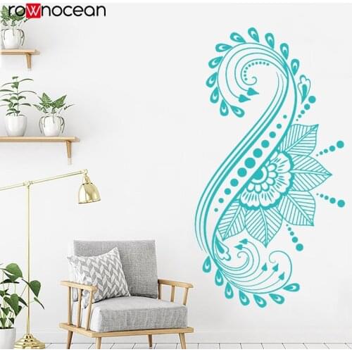 Ornamental BOHO Half Mandala Floral Large Vinyl Wall sticker Window Decal Removable Lines E728