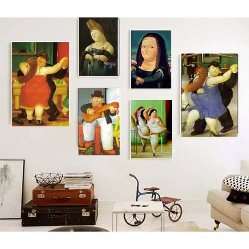 Art poster funny fat dancer couple by Fernando BoteroAnd and prints living room wall art mural picture decoration anime posters