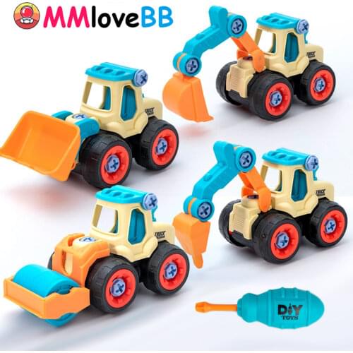 Nut Disassembly Tools Toy Drill Truck Excavator Bulldozer Child Pretend Play Boy Creative Tool Education Gifts For Boy Car Model