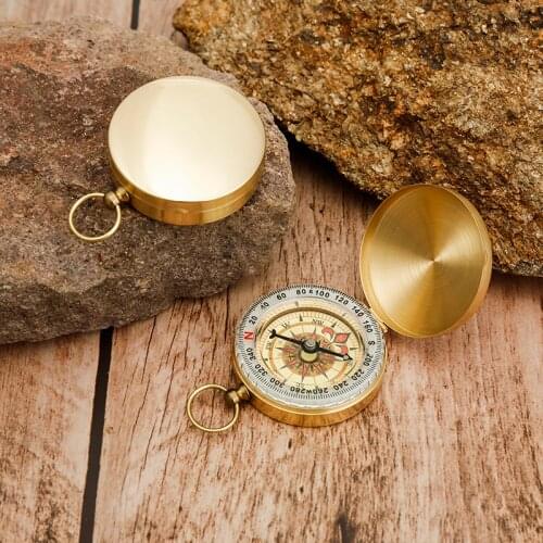 Pure Copper Compass G50 Pocket Watch Retro Flip Compass Wholesale Outdoor Mountaineering Multi-Function With Cover Luminous