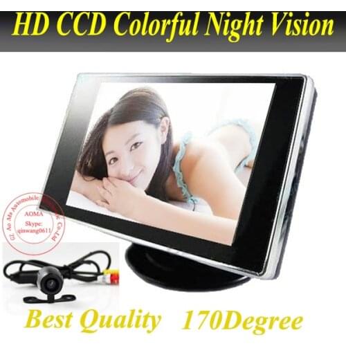 2016 New MODEL CAR REAR VIEW Camera KIT 4.3" LCD MIRROR MONITOR+IR REVERSING CAMERA Free Shipping