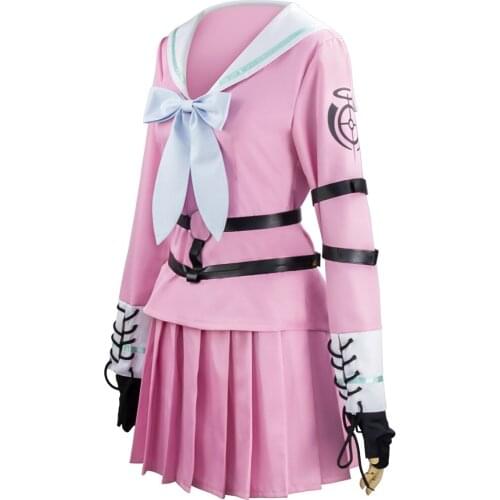 Miu Iruma Cosplay Costume Full Set Anime Danganronpa V3 Killing Harmony Sweet Solid Pink Japanese Preppy Style Ten Piece Suit