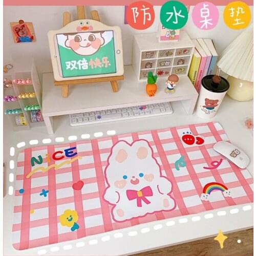 Cartoon Bear Bunny Mouse Pad Dormitory Table Mat Non-slip And Waterproof Computer Keyboard Table Mat Desk Cute Decoration