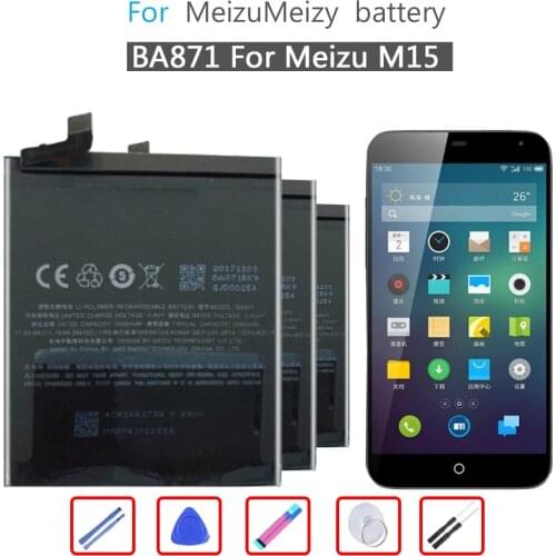 Mobile Phone Battery For Meizu Meilan M15 15 Lite M871H BA871 Replacement Battery BA871 3060mAh