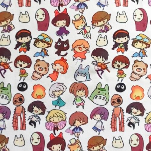 Cartoon Cute Totoro Canvas Fabric for Kids Cloth Home Textiles Cloth Slipcover Cushion Cover DIY Sewing Material
