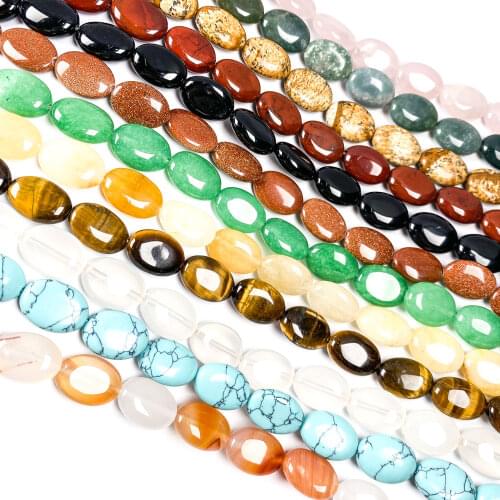 Natural Stone Oval shape Loose isolation Beads Crystal Semifinished Beaded for Jewelry Making DIY Bracelet Necklace Accessories