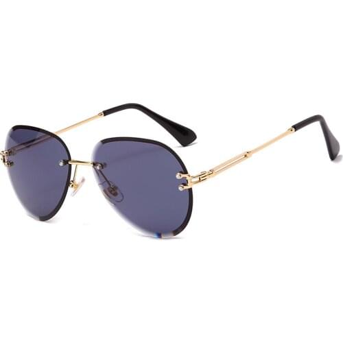 Brand Design Rimless Sunglasses Luxury Women Metal Sun glasses Retro Shades UV400 Eyewear Oculos Gafas de sol