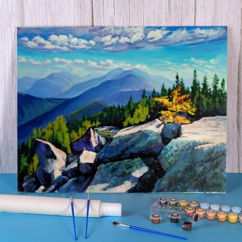 Landscape Autumn Morning Painting By Numbers Set Oil Paints 40*50 Picture By Numbers Photo Loft Wall Picture For Handicraft