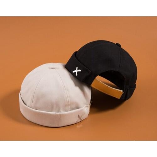 Men Street Casual Docker Sailor Biker Hat Loop Beanie Brimless Cap Fashion Unisex Pumpkin Vintage Navy Beanies