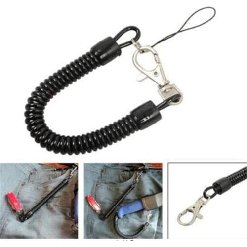 Portable Max Stretch Lanyards Plastic Retractable Tether Spring Elastic Rope Coiled Anti-Lost Keychain Fishing Accessories