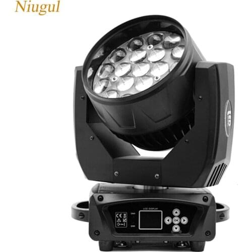 RGBW 19x15W LED Beam Zoom Moving Head Light/DMX512 Zoom Wash Dyeing Effect Stage Lighting For DJ Nightclub Disco/Stage Machine