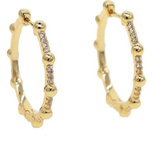 Clear cz baguette cubic zirconia hoop earring gold filled classic gorgeous european women fashion elegance huggie jewelry