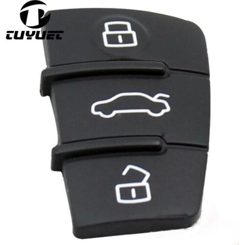 Replacement Rubber Button Pads for Audi A3 A4 A6 3 Buttons Remote key pad