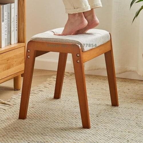 Shoe-changing Stool Household Door Shoes Solid Wood Long Stool Bedroom Bed End Stool Creative Dining Stool Fabric Sofa Stool
