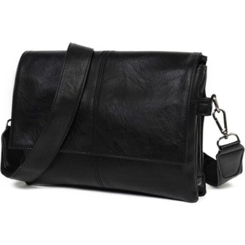 Soft leather Crossbody Bag for Men Bags Casual Man Messenger Bag Designer Fashion Male Bag Business Shoulder Bag Black Brand