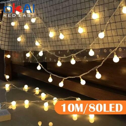 10M Ball LED String Lights Ball Chain Lights Garland Lights Bulb Fairy Lights Outdoor Wedding Christmas Party Home Decoration