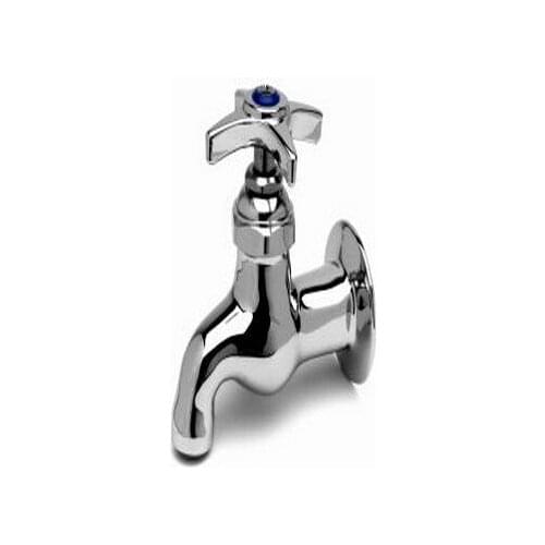 T&S B-0700 Sill Faucet, 1/2" NPT Female Inlet, 4-Arm Handle, Plain Outlet