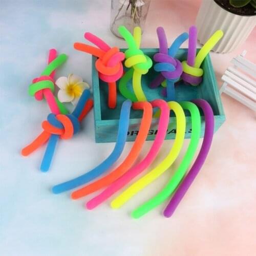 10pc Gags Practical Jokes Vent Toy Decompression Vent Rope TPR Elastic Rope Decompression Soft Noodles Funny Gift Anti Stress