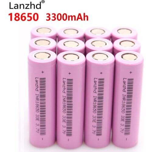 12PCS Battery 3.7V 18650 Rechargeable batteries Li ion INR18650 3300mah 30a discharge lithuim for laser pointer,flashlight torch