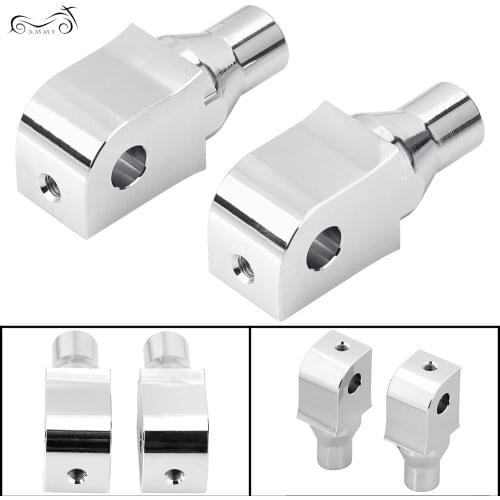 2Pcs Motorcycle Chrome CNC Foot Pegs Adapter For Honda Shadow Rebel 250 Shadow 1100 Aero Yamaha YZF-R6/R6S Suzuki Volusia 800