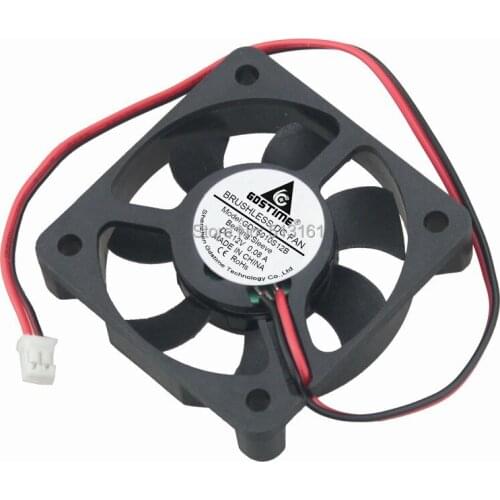 200pcs Gdstime 5cm 5010s Axial DC Cooling Fan 2pin 12v 5010 50mm 50x50x10mm