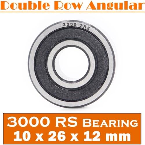 3000-2RS Bearing 10*26*12 mm ( 1 Pc ) 3000 2RS Double Row Sealed 3000 RS Angular Contact Ball Bearings