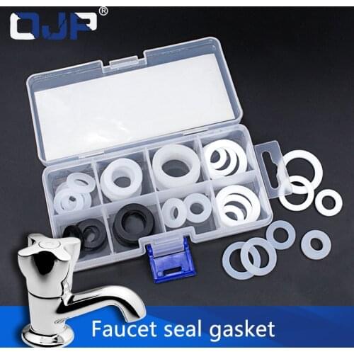 33Pcs 1/2" 3/4" 1''Rubber Silicon Flat PTFE Gasket Sealing Ring for Shower Nozzle Hose Pipe Bellows Tube Assortment Kit Set Box
