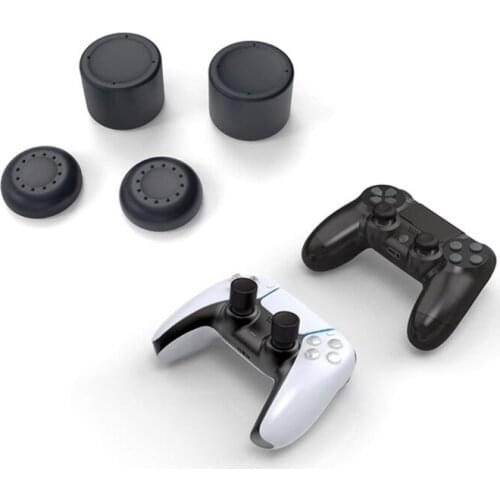 4pcs Waterproof Dustproof Silicone Analog Thumb Grip Button Heightening Cover Stick Cap for PS5 PS4 Wireless Controller