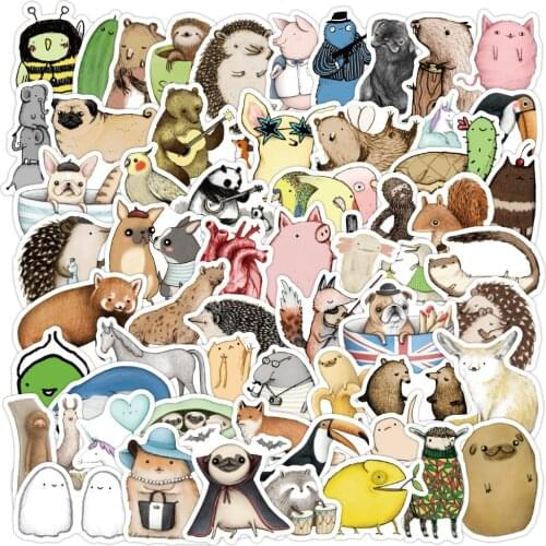 40pcs Stickers for Cartoon Animal Waterproof Cute Graffiti Sticker To DIY Luggage Bike Notebook Laptop Stickers Classic Toy Gift
