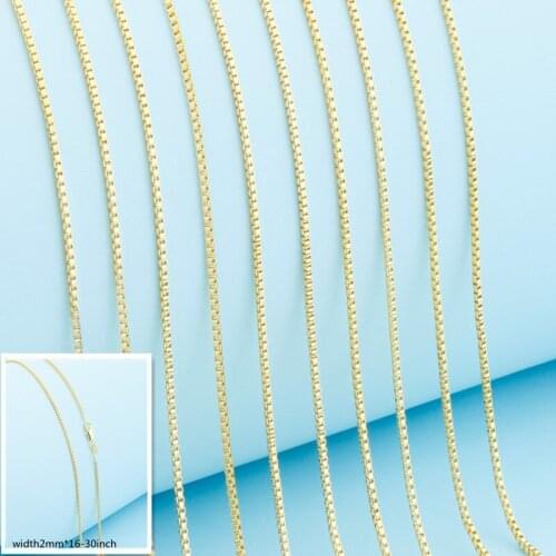 16-30inches Gold Filled Jewelry Box Necklace Jewelry Gold Necklace Chains 5pcs Xl049