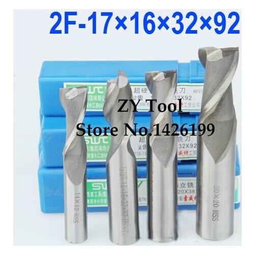 5pcs/set 17.0MM 2 Flute HSS&Aluminium endmill milling cutter CNC Bit Milling Machine tools Cutting tools.Lathe Tool,router bit