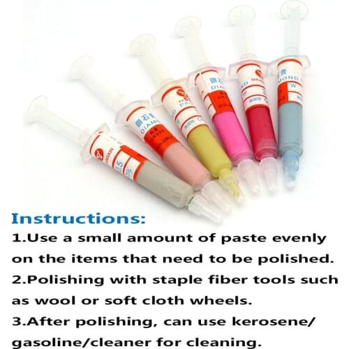 10pcs W0.5-W40 Diamond Abrasive Paste Needle Tube Grinding Polishing Paste Lapping Compound Polishing Machine Tools