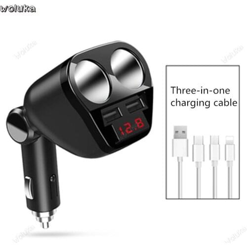Car charger fast charging car cigarette lighter car charger fast flashing mobile phone conversion plug multifunction CD50 Q04