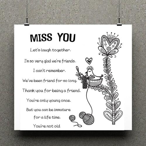 AZSG Miss You / Best Wishes Clear Stamps For Scrapbooking DIY Clip Art /Card Making Decoration Silicone Stamps Crafts