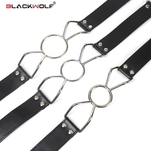 Black wolf sex toys Ring Gag Flirting Open Mouth with O-Ring during sexual bondage ,BDSM and adult erotic play for couples